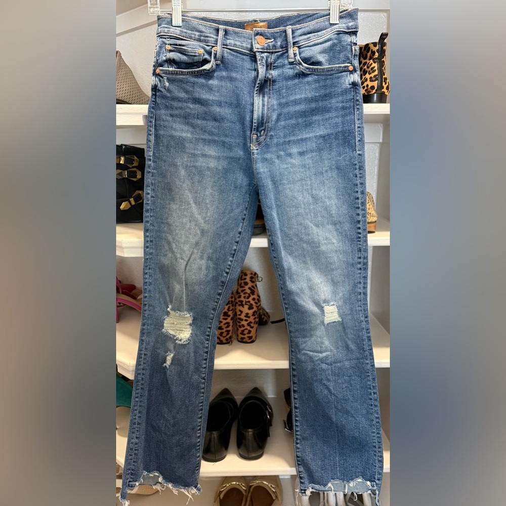 Mother Insider Crop Step Chew Jeans